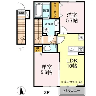 アーバンハイツ30 B棟【2階】の間取り