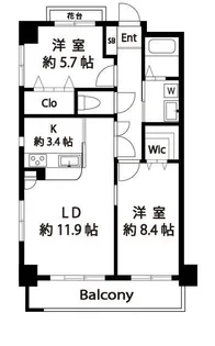 メイト扇【4階】の間取り