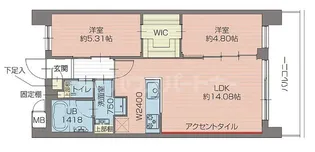 プレジオ北綾瀬ASIAN【6階】の間取り