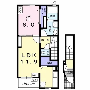 アリスパーク A【2階】の間取り