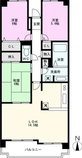 エスポワール与野II【4階】の間取り