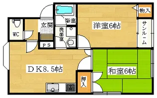 グリーンリバーハイツ【1階】の間取り