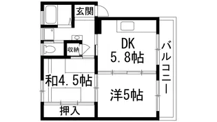 逆瀬川1号棟【4階】の間取り