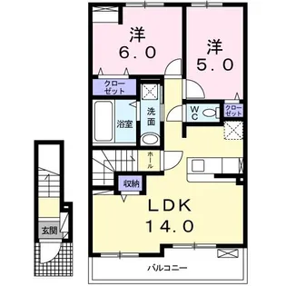 リリイズガーデン オカリヤA【2階】の間取り