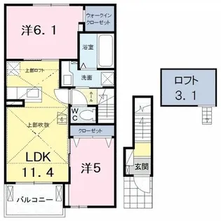 カーサ・ドマーニS【2階】の間取り