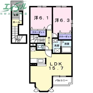 ピクシー ヒルズ B【2階】の間取り
