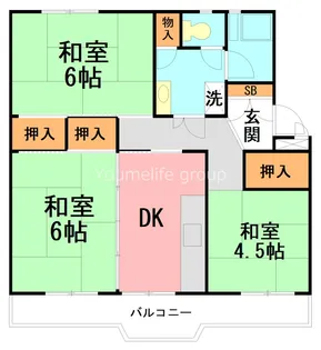 サンヴァリエ平塚37号棟【4階】の間取り