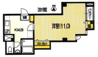 クレセントかすや【3階】の間取り