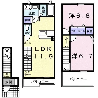サンパティーク【2階】の間取り