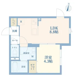 ウェルスクエア三軒茶屋V【2階】の間取り