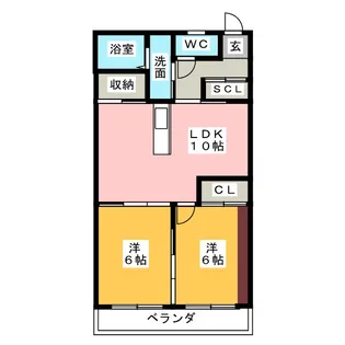 松栄ハイツ【2階】の間取り