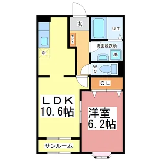ドミール ユウ【1階】の間取り
