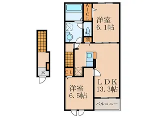 ルナハイム こすもす【2階】の間取り