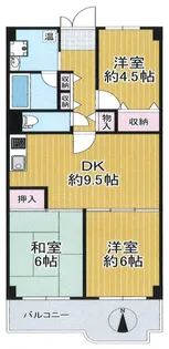 パレス南塚口弐号棟【5階】の間取り