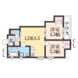 クリエオーレ東園田町1【1階】の間取り