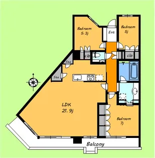 桜上水ガーデンズ【14階】の間取り