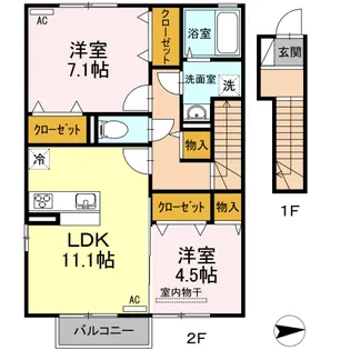 香川県善通寺市原田町【アパート】の間取り