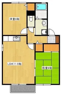 クロノス27飛田A・B【2階】の間取り