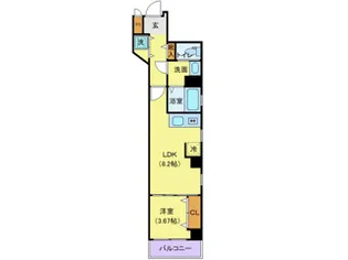 ゼファーズ日本橋浜町【6階】の間取り