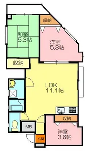 リバティー川口【1階】の間取り