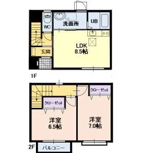 BellaVista B【1階】の間取り