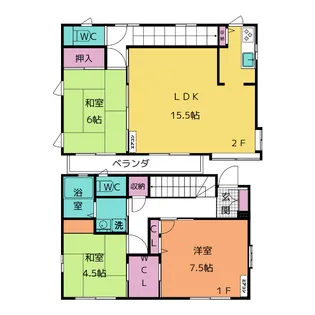 宮城県仙台市青葉区中山6【一戸建】の間取り