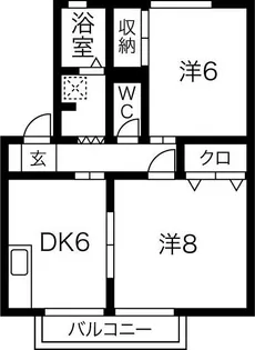 スカイハイツC【1階】の間取り