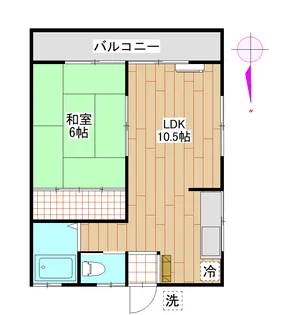 コーポグリーンB棟【1階】の間取り