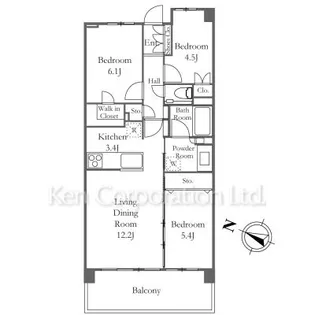 プラウド宮前平【4階】の間取り