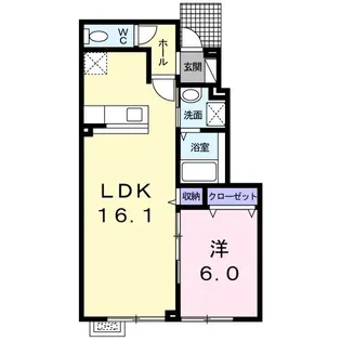 ルミエール桔梗 壱番館【1階】の間取り