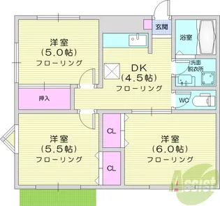 エスポワールB棟【1階】の間取り