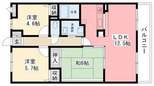 兵庫県西宮市柳本町【マンション】の間取り