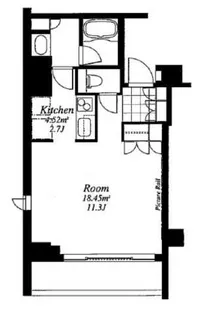 東京都渋谷区千駄ヶ谷1【マンション】の間取り