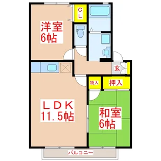 セジュール里奈 B棟【2階】の間取り