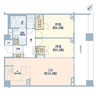 2LDKの間取り画像