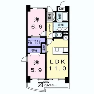 クラール ダンケ【2階】の間取り
