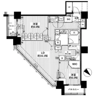 BEACON TOWER Residence(ビーコンタワーレジデンス【31階】の間取り