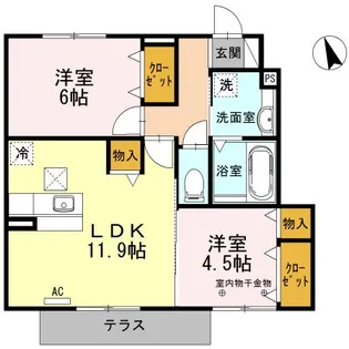 アクエリアス【1階】の間取り