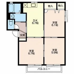 グランメール【2階】の間取り