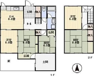 福井県敦賀市若葉町2【一戸建】の間取り