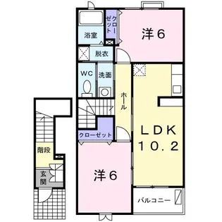 茨城県小美玉市羽鳥【アパート】の間取り