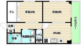 大阪府大阪市淀川区木川西4【マンション】の間取り