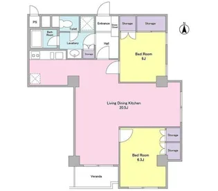 ベルファン西麻布【2階】の間取り