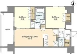 東京都台東区松が谷1【マンション】の間取り