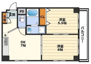 シティコート東扇町【3階】の間取り