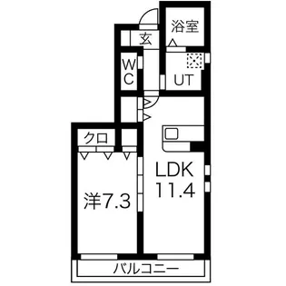 フロンティアハイムII棟【1階】の間取り