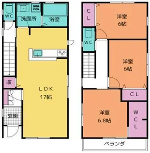 愛知県名古屋市守山区川北町【一戸建】の間取り