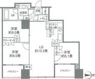 カスタリアタワー品川シーサイド【14階】の間取り