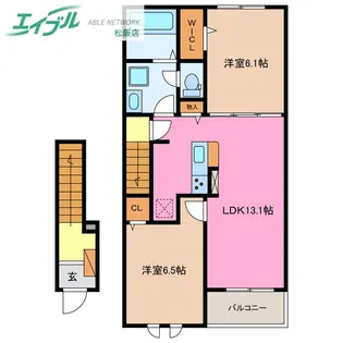 サクラーレB【2階】の間取り