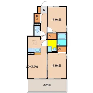 プレジオ南恒久【2階】の間取り